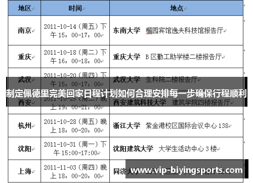 制定佩德里完美回家日程计划如何合理安排每一步确保行程顺利
