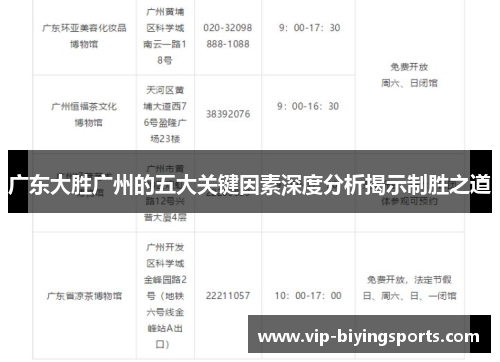 广东大胜广州的五大关键因素深度分析揭示制胜之道