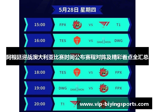 阿根廷迎战澳大利亚比赛时间公布赛程对阵及精彩看点全汇总